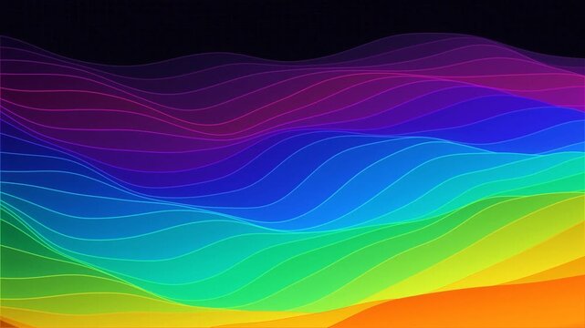 Colorful layered sinusoidal gradient waves motion graphics background loop