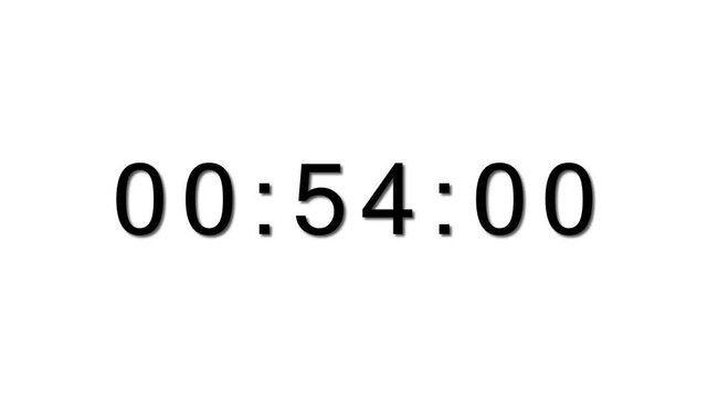 59 Seconds counting timer number animation. on a White background. and creating a stunning 4k video.