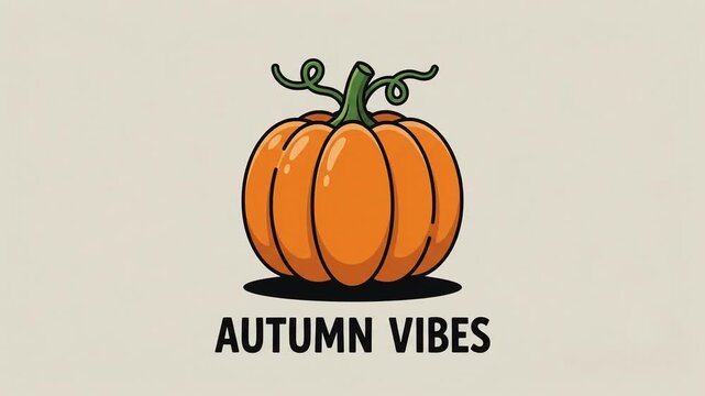 Animated bouncing pumpkin with Autumn Vibes text