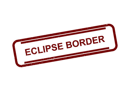 Red eclipse border stamp with text label illustration