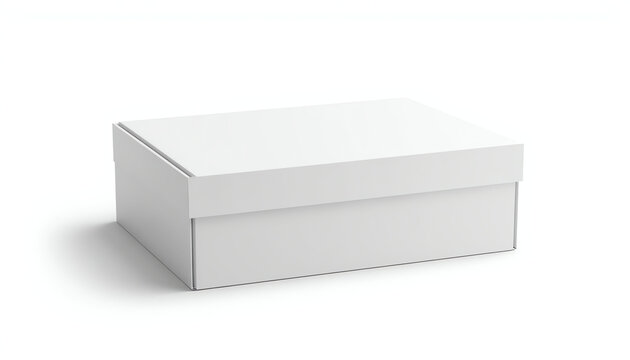 White horizontal rectangle blank box from top side far angle. (2)