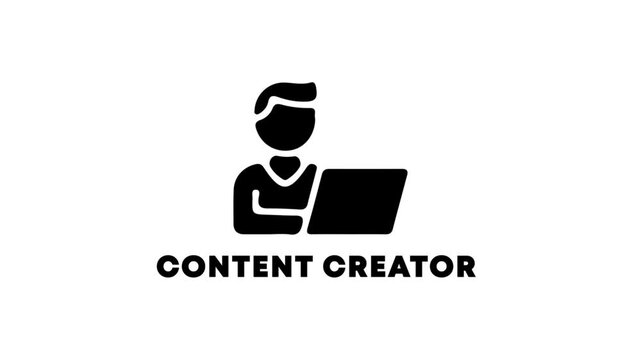 Content Creator Icon Person Laptop Vector Illustration Design