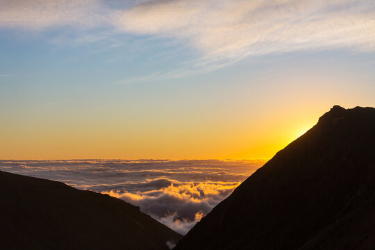 Mountains on sunset