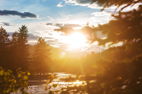 Mountains on sunset