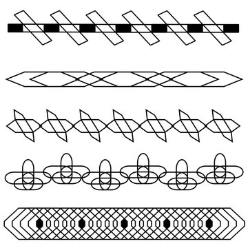 Ensemble de bordures g&eacute;om&eacute;triques minimalistes et frises d&eacute;coratives vectorielles