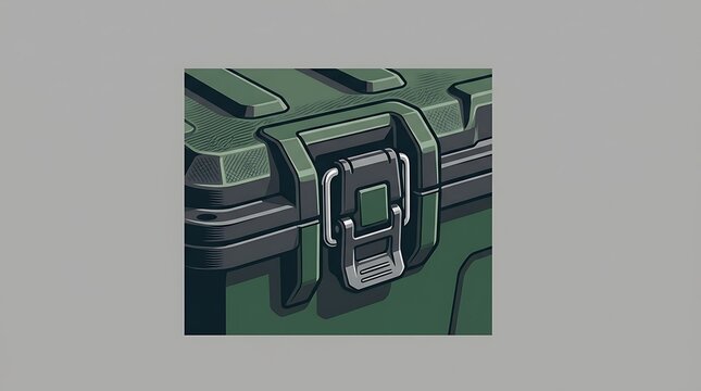 Military style green hard case with metal latch