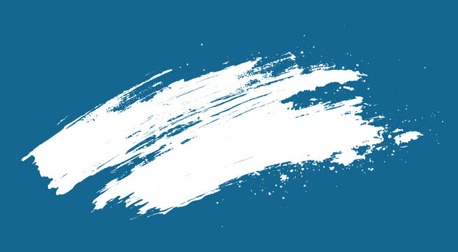 White brush strokes isolated on blue background. Vector eps10