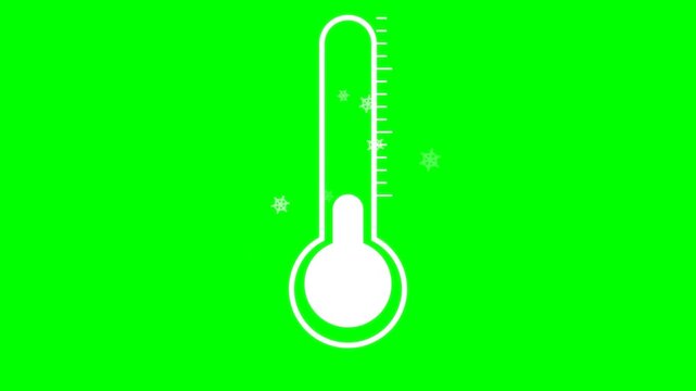 snow cold thermometer animated cold thermometer winter polar ice temperature rotating 4k green screen
