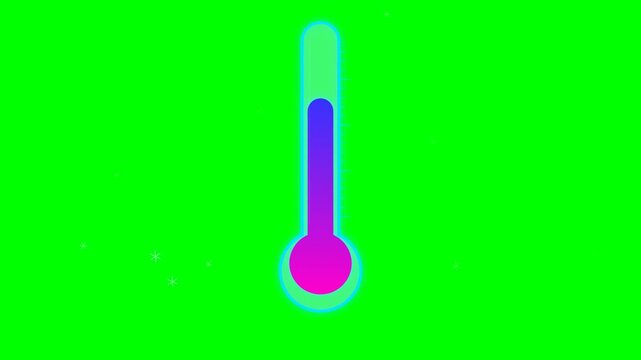 snow cold thermometer animated cold thermometer winter polar ice temperature rotating 4k green screen