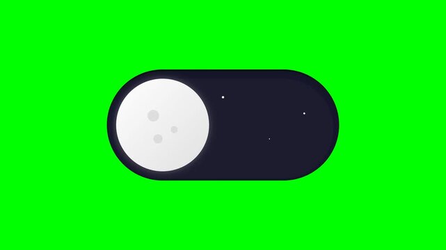 round button slide switch on and off on mobile laptop screen sound button on and off background greenscreen and blackscreen