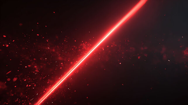 Red Laser Beam in Dark Space