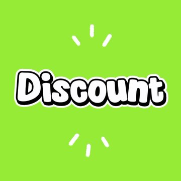 Animated discount text sign for sales and promotional marketing campaigns on green background sale promotion shopping offer business