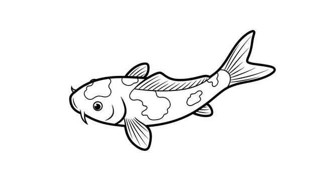 Black and white koi fish illustration.