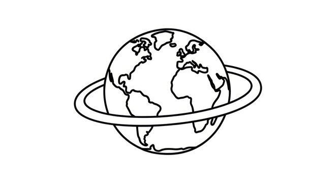 Saturn like planet earth illustration.