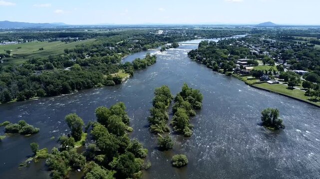 Drone flight to the Fort Chambly, Quebec, Canada.