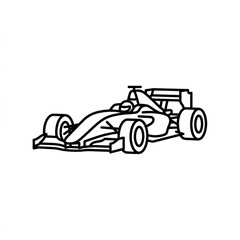 Fototapeta premium Black and white line art of a formula one race car.