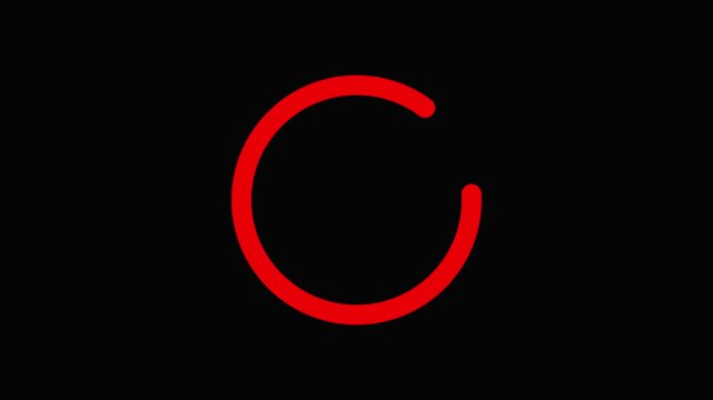 Minimalist red loading circle animation with checkmark success progress