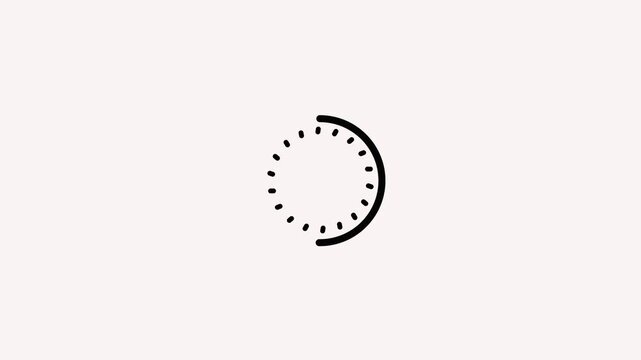 Minimalist hand-drawn loading spinner animation, circular progress indicator for web and app ui