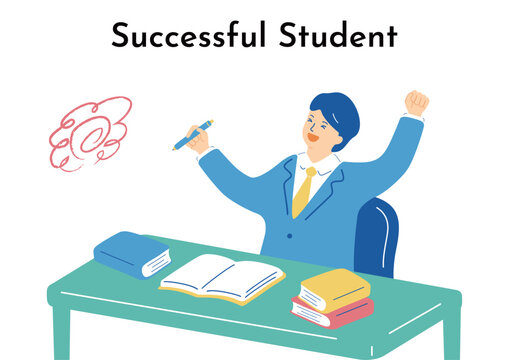 勉強を頑張った学生