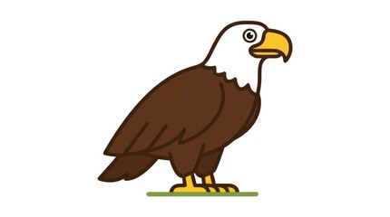 Obraz premium American Bald Eagle Cartoon Illustration.