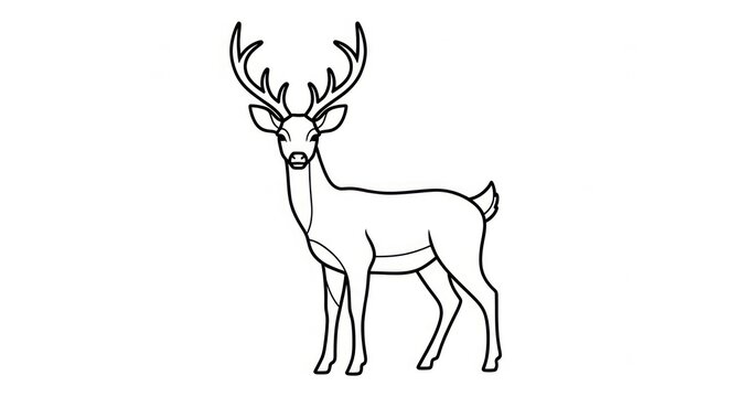 A deer with large antlers standing.
