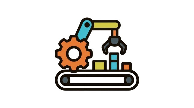 Industrial robot arm with gear.