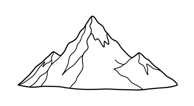 Mountain Range Landscape Illustration Drawing.