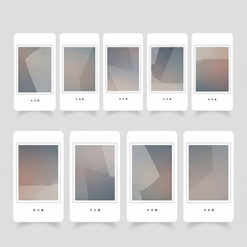 Abstract Geometric Gradient Displays: Digital Art with Soft, Layered Colors