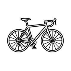 Fototapeta premium Minimalist black and white road bicycle illustration.
