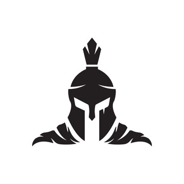 spartan logo illustration design minimalist icon. spartan helmet icon warrior logo illustration