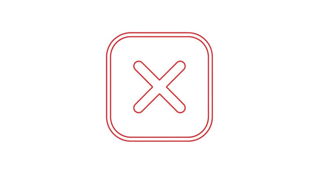 Red cross button icon