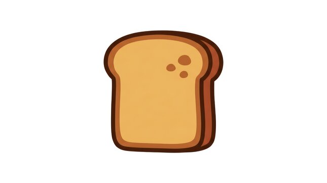 Slice of bread on white background.