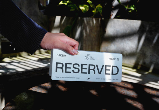 Reservation Sign Mockup