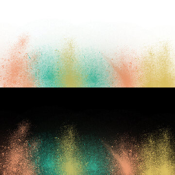Multicolor Powder Border Overlay PNG for Holi Festival, Diwali Design and Color Run Isolated on Transparent Background