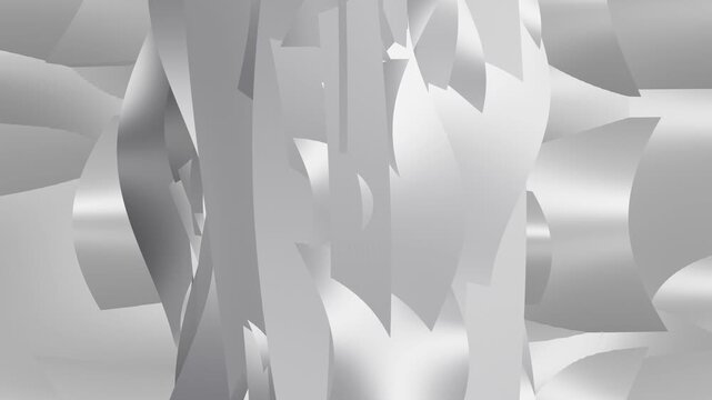 Abstract silver geometric shapes moving in a seamless loop 3D background animation