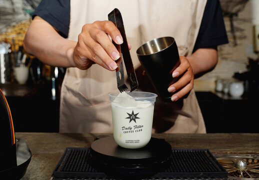 Milk Plastic Cup Mockup