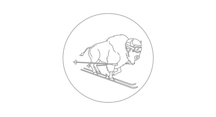 Obraz premium yeti skiing down mountain