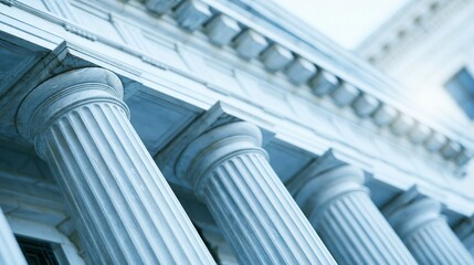 Obraz premium Majestic Neoclassical Architecture with Ionic Columns Evokes Law, Justice, and Government Authority
