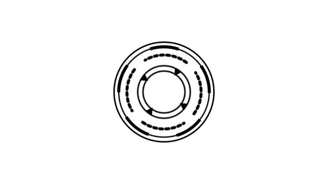 Sci-Fi Futuristic HUD circle interfaces digital display Screen, Hi-tech Hologram button, Loading, target, High Tech Concept. PNG Alpha.Abstract Circle and line HUD technological futuristic elements.