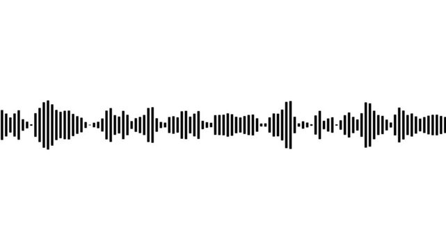White audio waveform spectrum moving animation on green background. Sound wave pattern audio visual waveform. Motion graphics of music bar concept