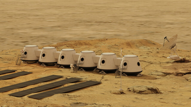 3d rendering mars one mission base