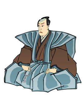 裃を着て数珠を持つ武士　その2