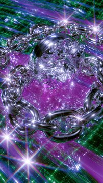 Y2K Fashion Ad With Metallic Lights
