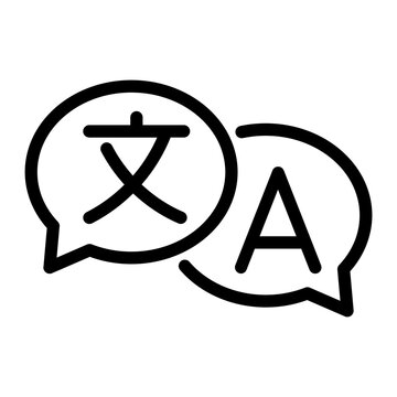 Language Translation Speech Bubbles Chat Icon Line Style