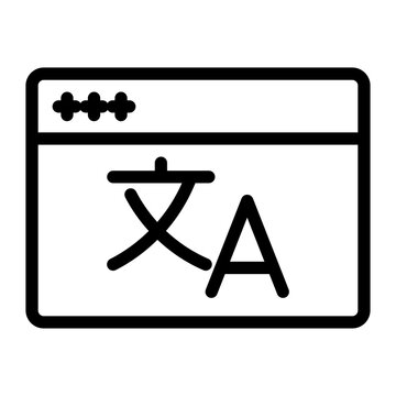 Website Language Translation Browser Icon Line Style