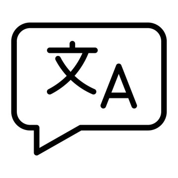 Language Translation Speech Bubble Icon Line Style