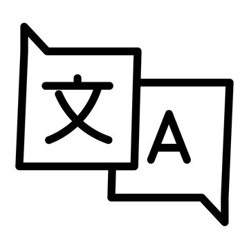 Square Speech Bubbles Language Translation Icon Line Style
