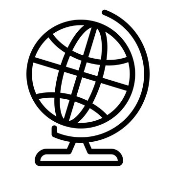 Globe Desk Stand Geography School Icon Line Style