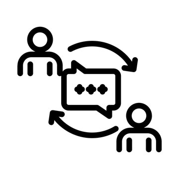 People Dialogue Communication Exchange Icon Line Style