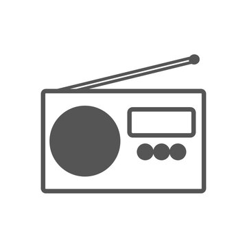 モノクロラジオ単体アイコン ベクター